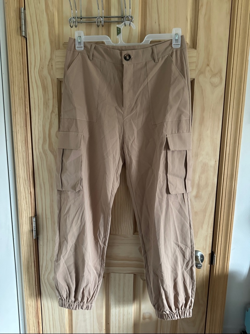 SHEIN Tan Cargo Jogger Pants with Pocket Details